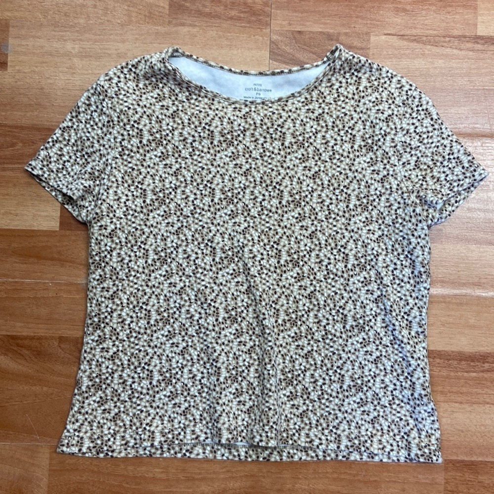 Petite Small brown patterned T-shirt